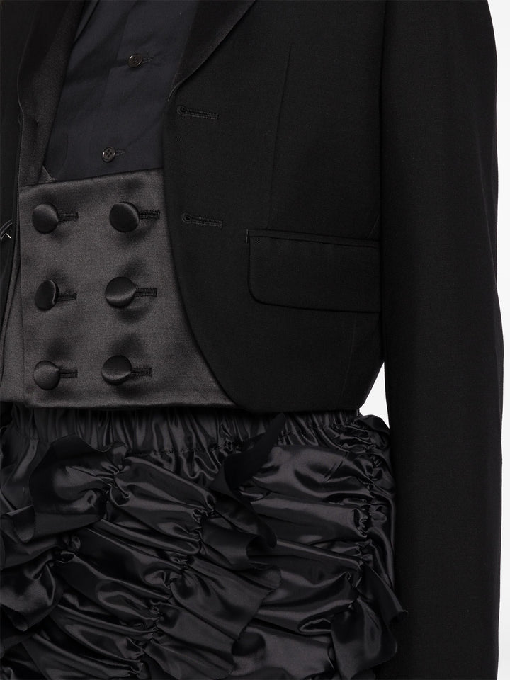 Crop Blazer With Button Details