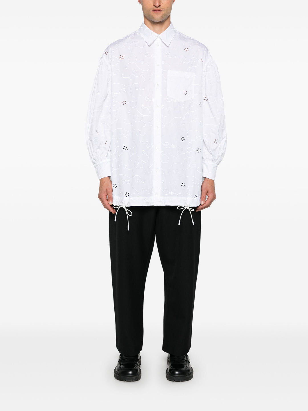 Puff Sleeve Button Placket Shirt Jacket