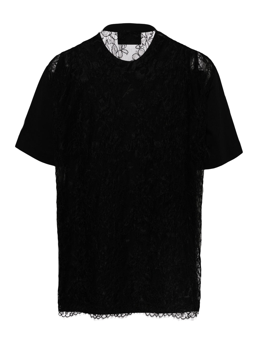 Sheer Lace Panel T-Shirt
