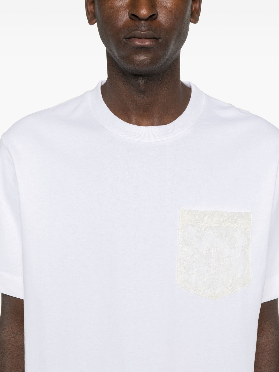 Sheer Lace Panel T-Shirt