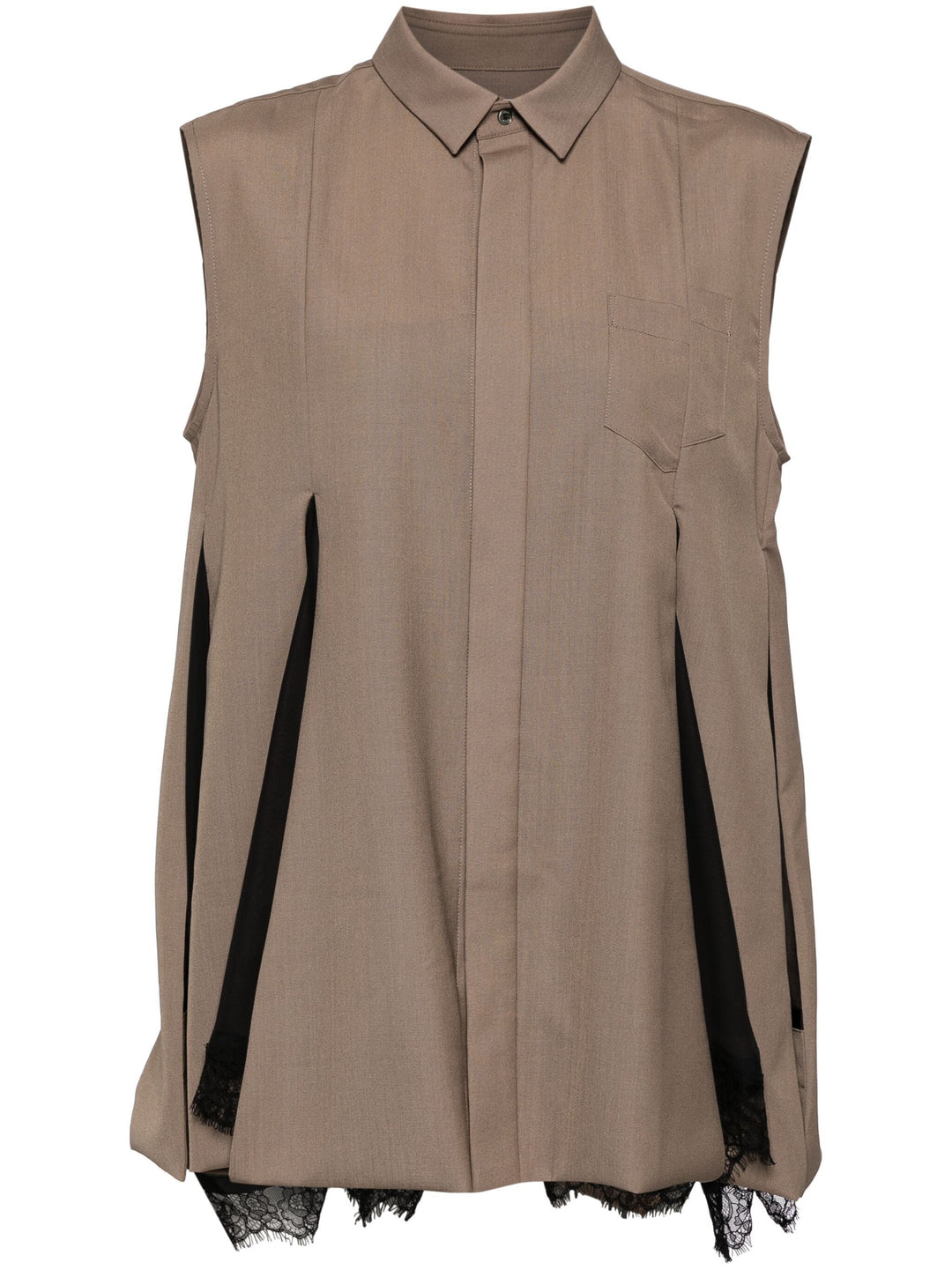 Chiffon Mix Suiting Shirt