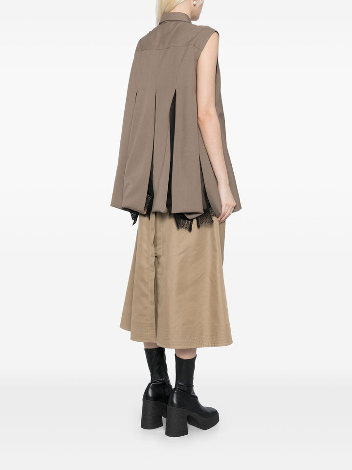 Chiffon Mix Suiting Shirt