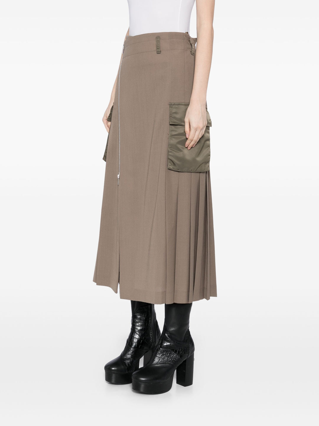 Suiting X Nylon Twill Skirt