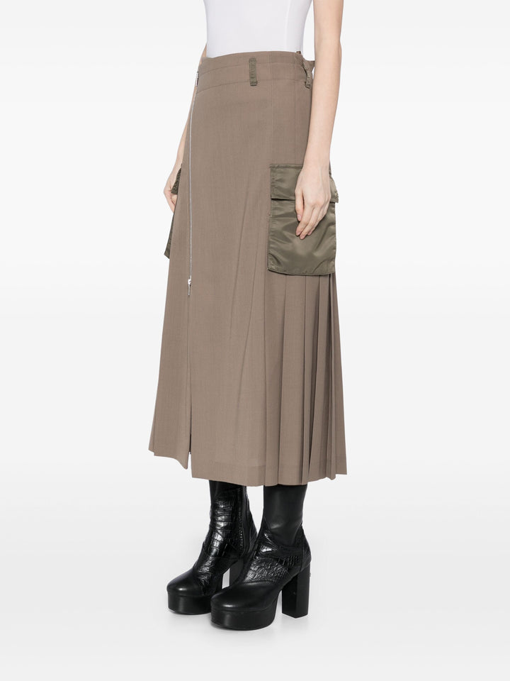 Suiting X Nylon Twill Skirt