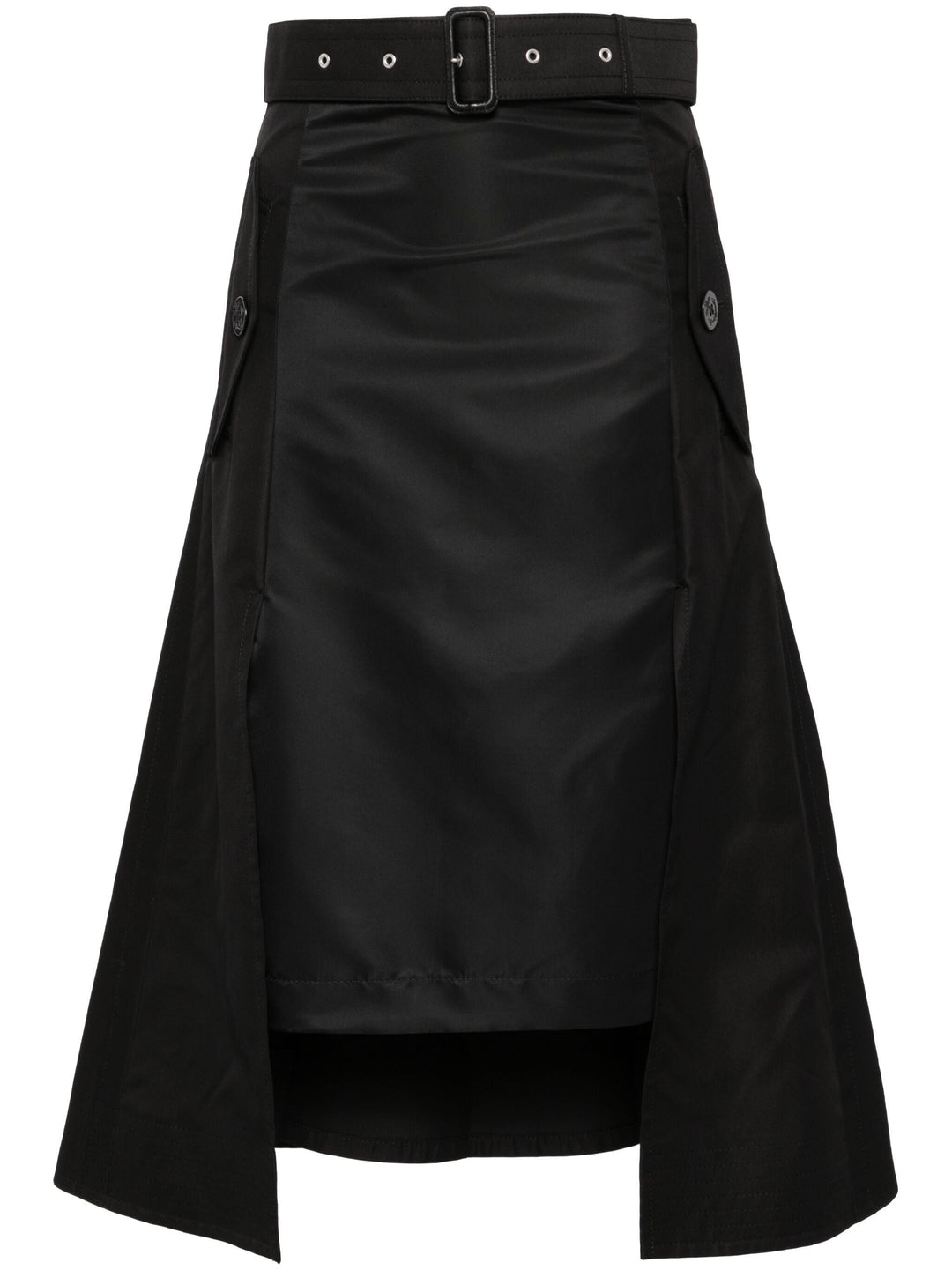 Cotton Gabardine X Nylon Twill Skirt