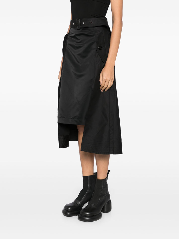 Cotton Gabardine X Nylon Twill Skirt