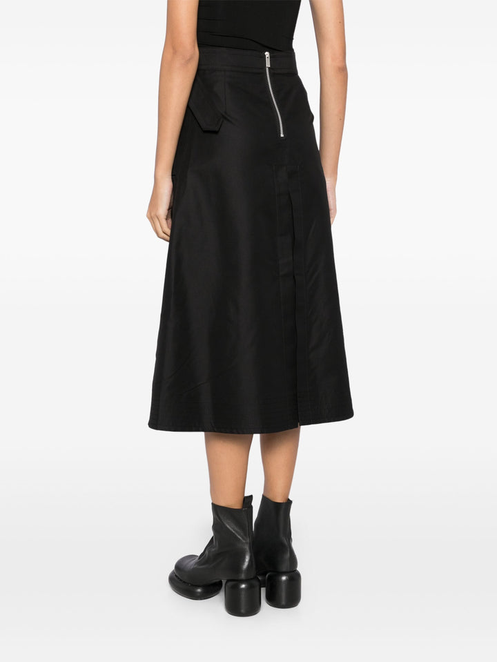Cotton Gabardine X Nylon Twill Skirt