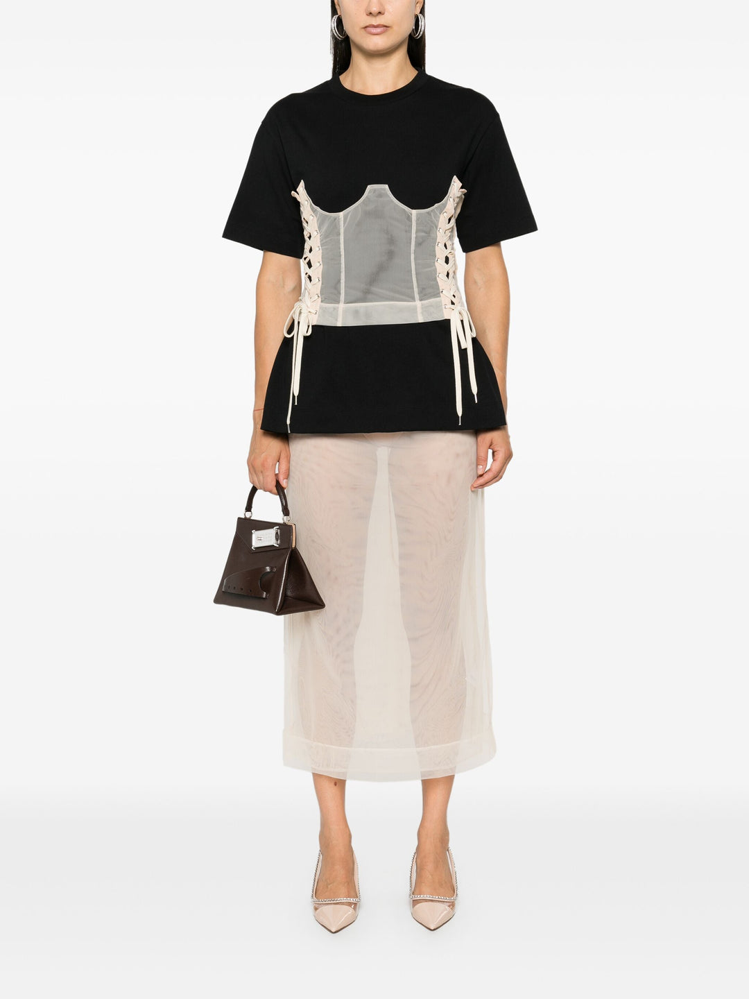 Boxy T-Shirt With Corset Panel