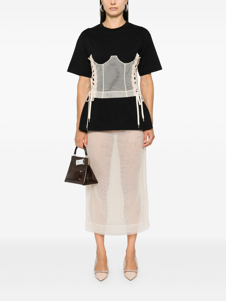 Boxy T-Shirt With Corset Panel