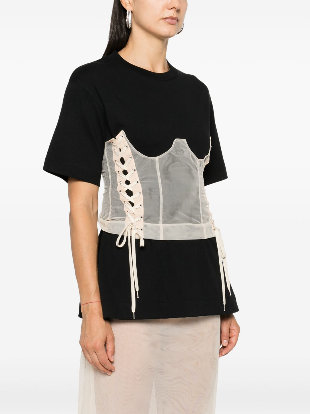 Boxy T-Shirt With Corset Panel
