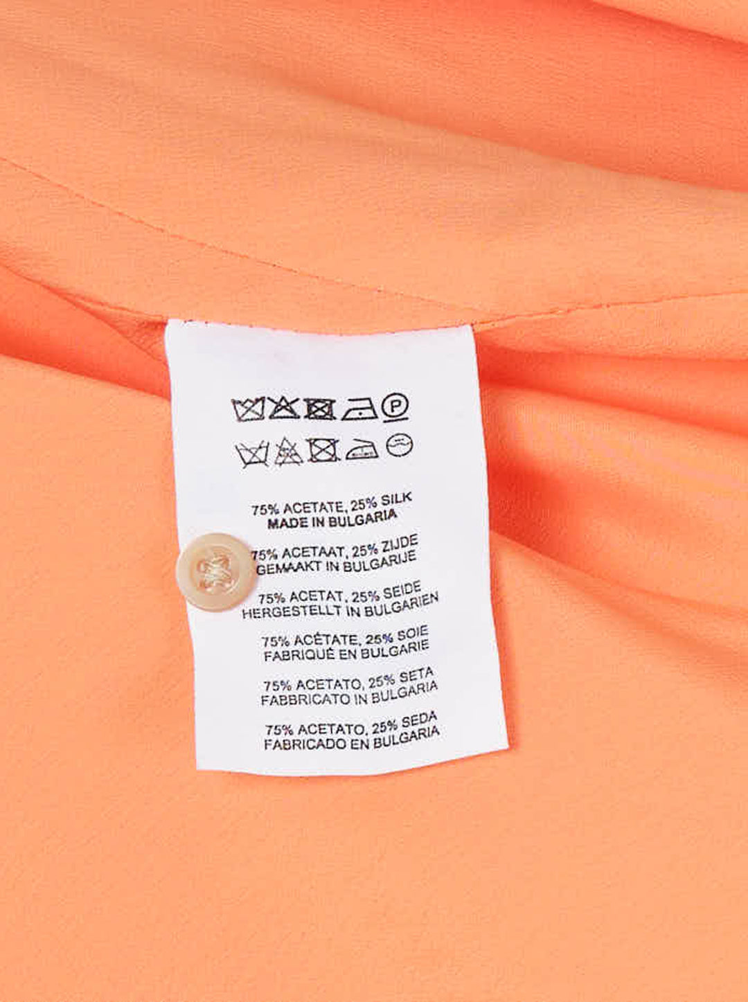 Dries Van Noten Clari orange blouse with funnel neckline and balloon three-quarter sleeves, shown front view - view 3