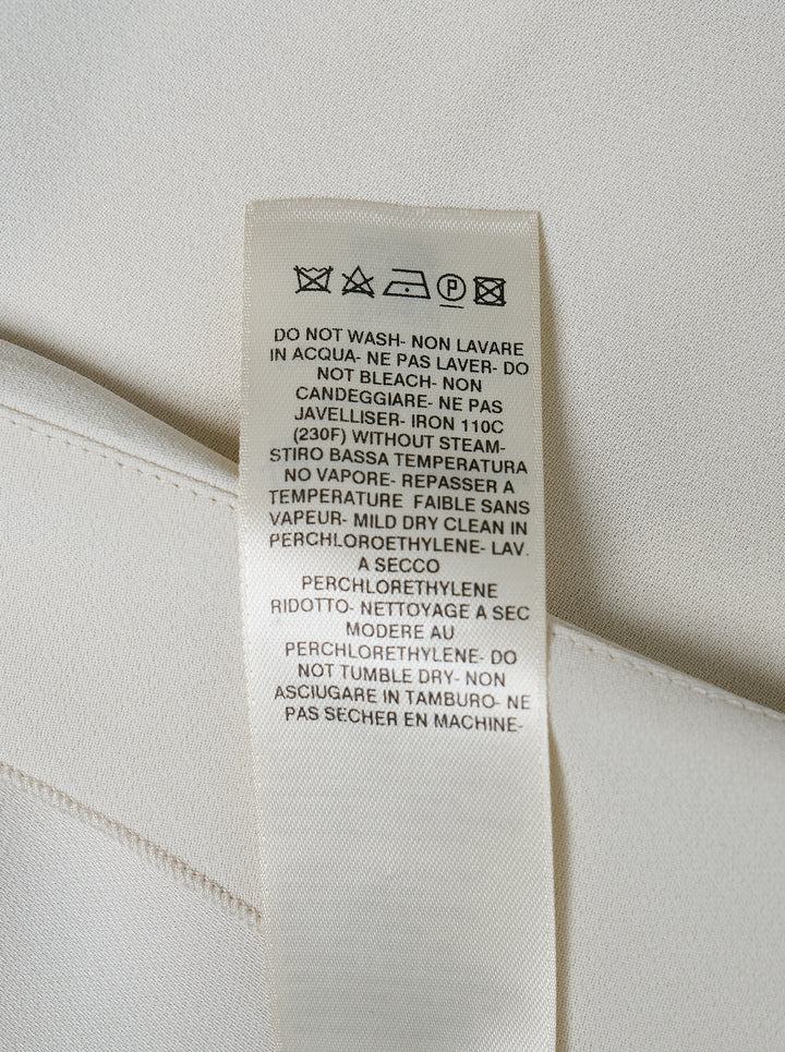 Rick Owens Strutter midi skirt in off-white cady with angled yoke seaming and a flared hem - view 3