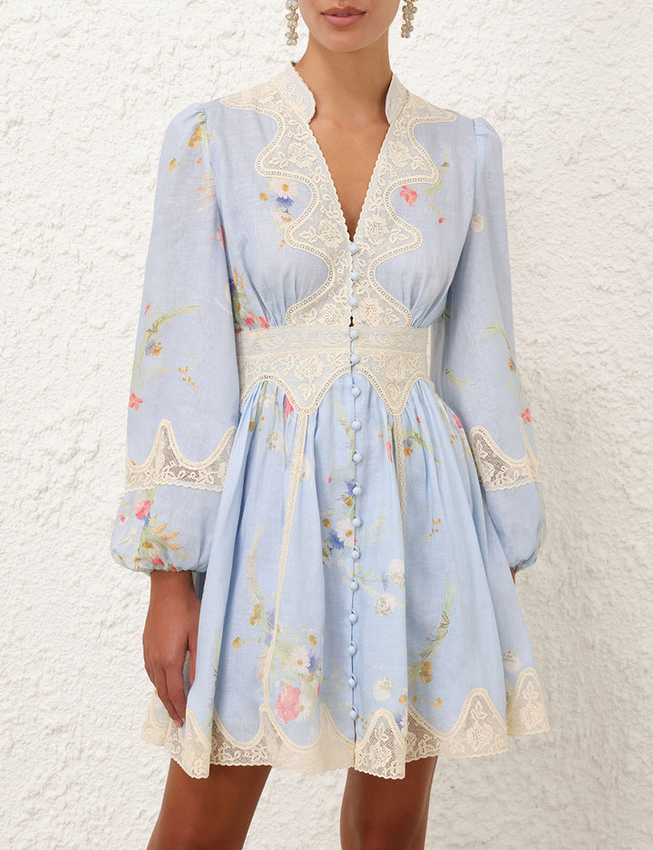 Lucky Lace Plunge Mini Dress