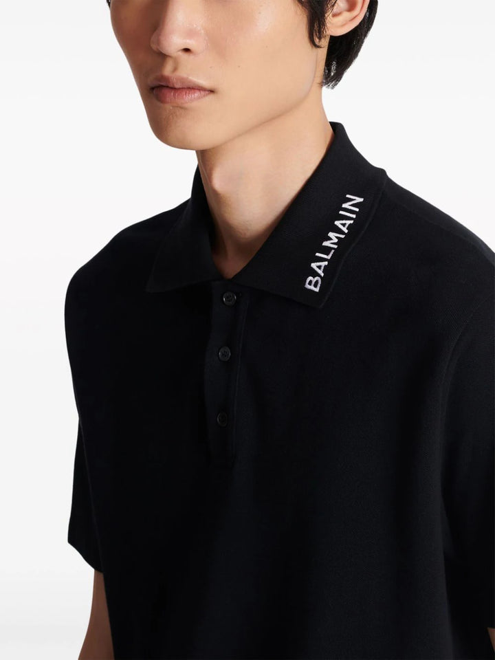 Balmain Stitch Collar Polo