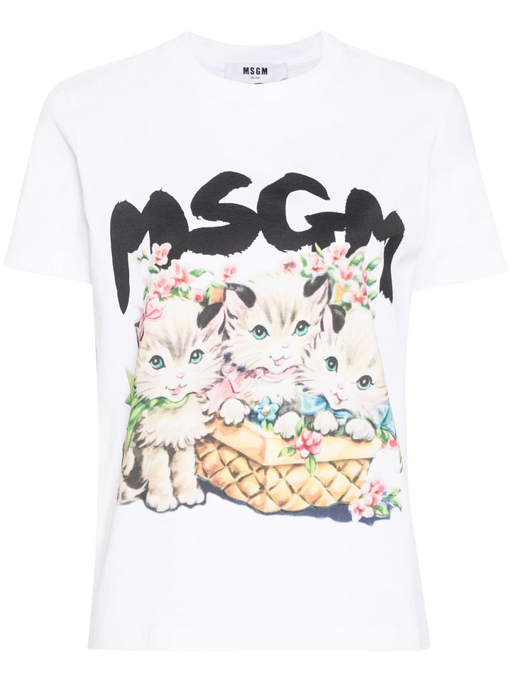 Fairytale Cats Print T-Shirt