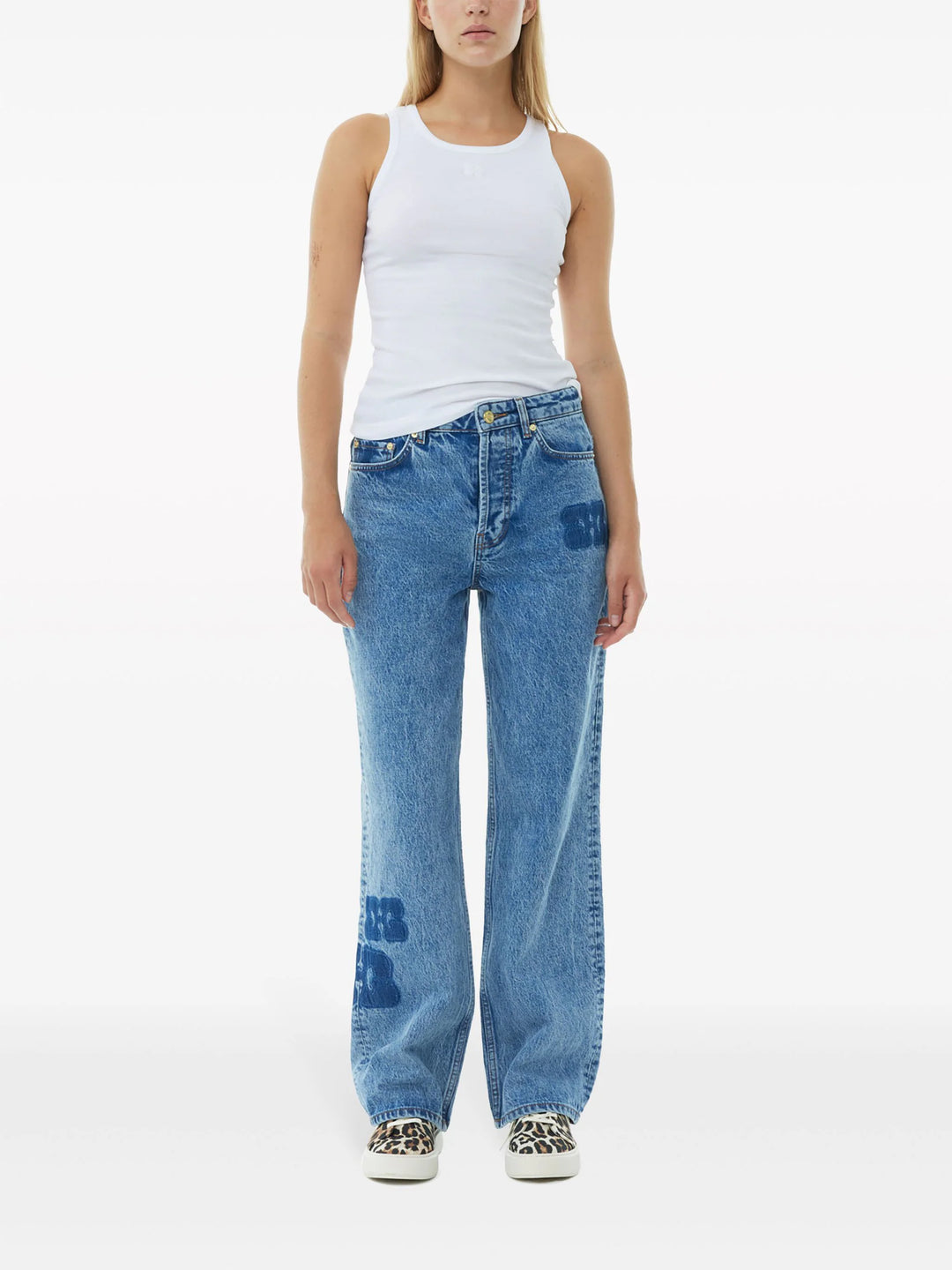 패치 데님 Izey Jeans