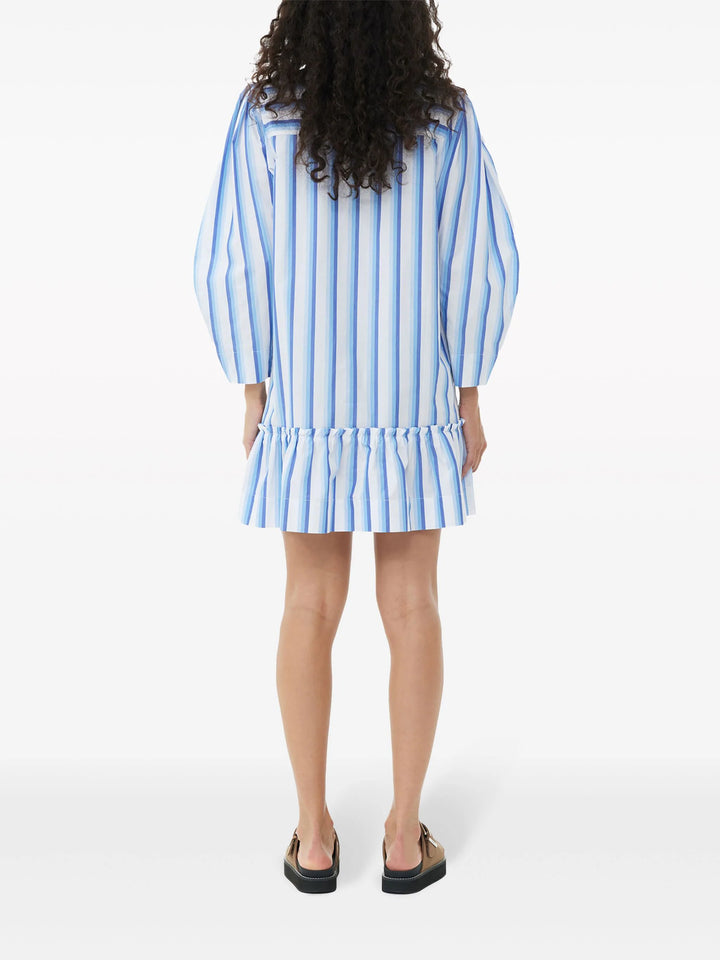 Stripe Cotton Mini Shirt Dress