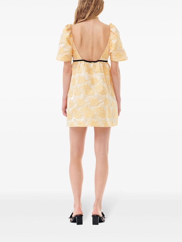 Botanical Jacquard Mini Dress