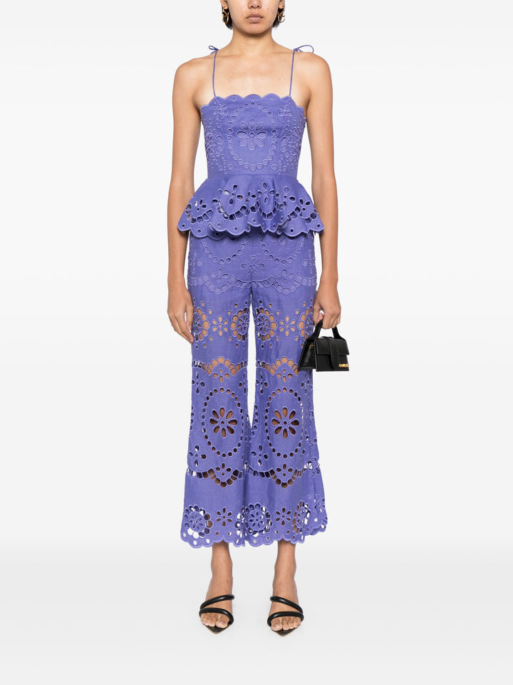 Pop Embroidered Scallop Top