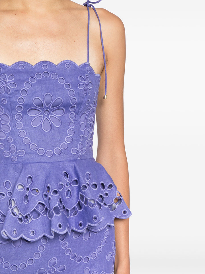 Pop Embroidered Scallop Top