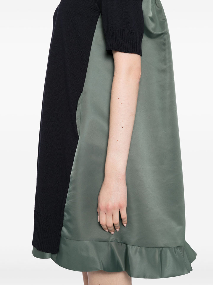 Nylon Twill X Knit Dress