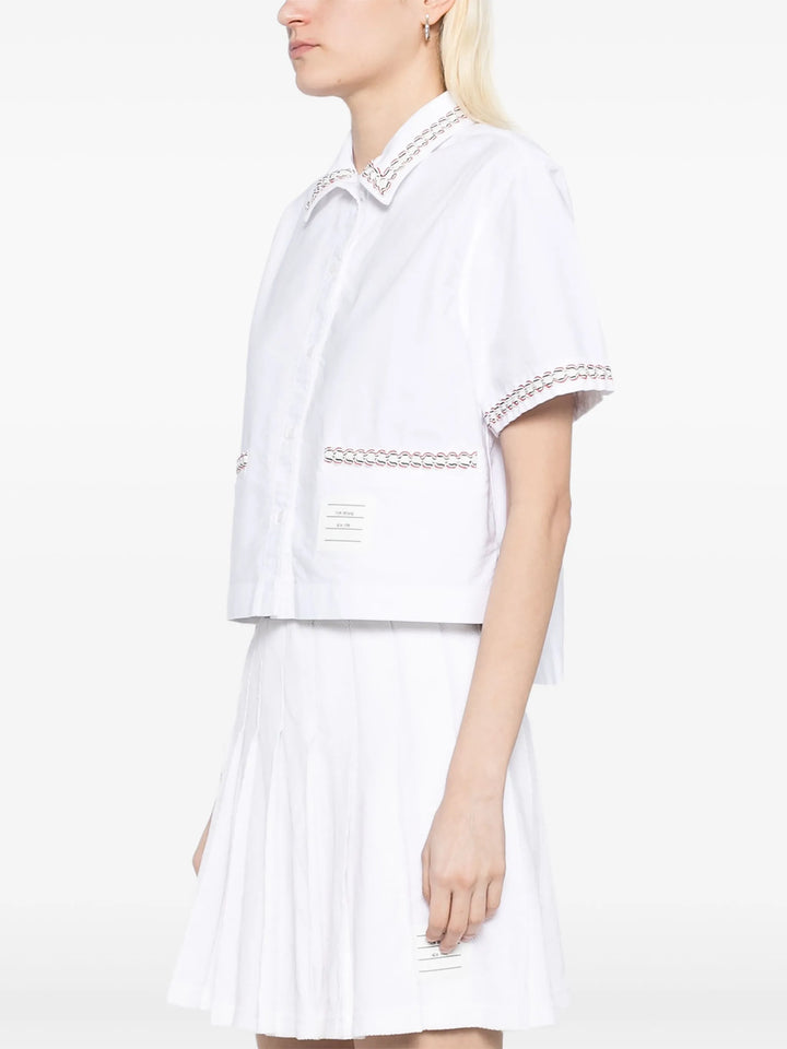 Drop Back Cropped Shirt