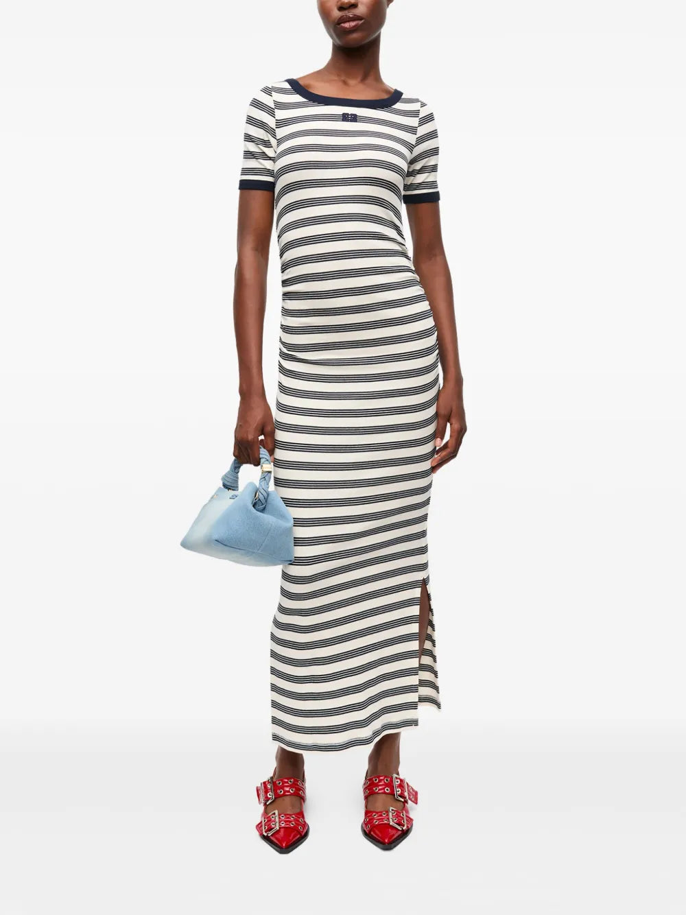 Striped Soft Cotton Rib Short Dress