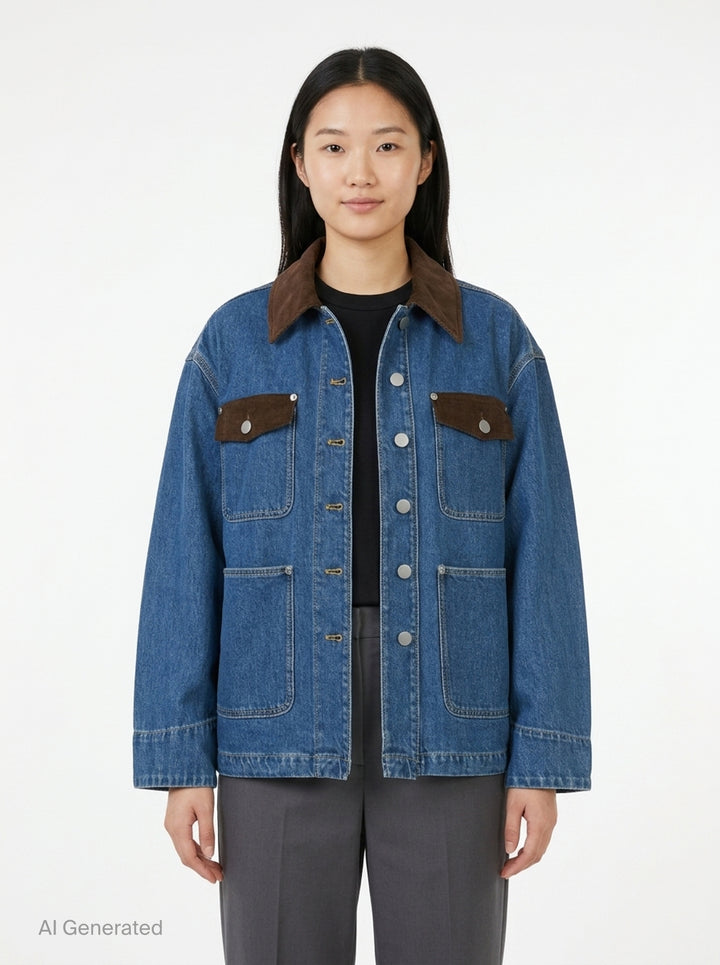 Corduroy Trim Chore Denim Jacket | 3.1 Phillip Lim | Club21 - front