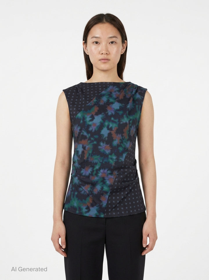 Desert Floral Patchwork Draped Top | 3.1 Phillip Lim | Club21 - front