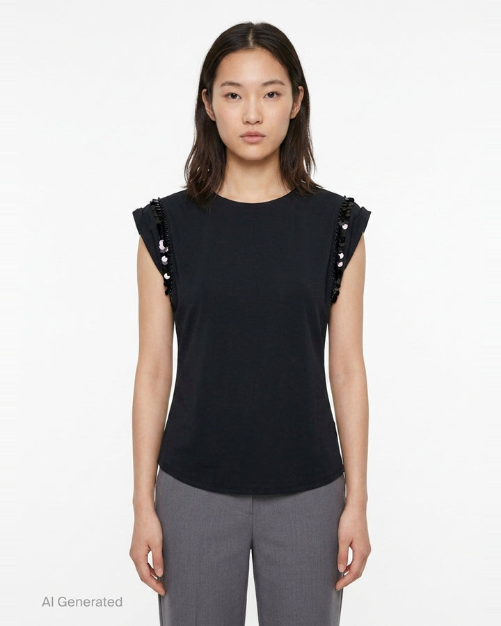 Embellished Draped Jersey Top | 3.1 Phillip Lim | Club21 - front