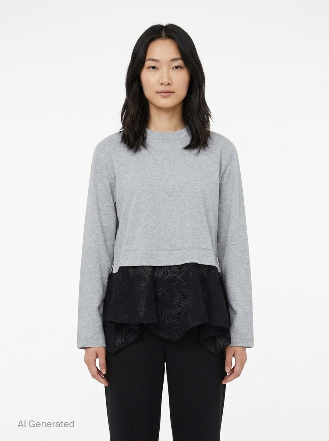 Long Sleeve Organza Combo Tee | 3.1 Phillip Lim | Club21 - front