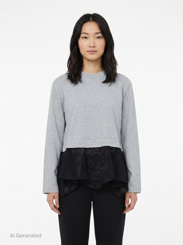 Long Sleeve Organza Combo Tee | 3.1 Phillip Lim | Club21 - front
