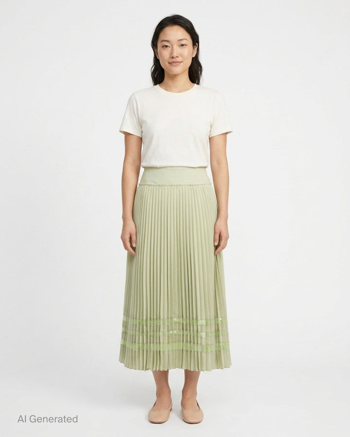 Midi Pleated Lace Skirt | 3.1 Phillip Lim | Club21 - front