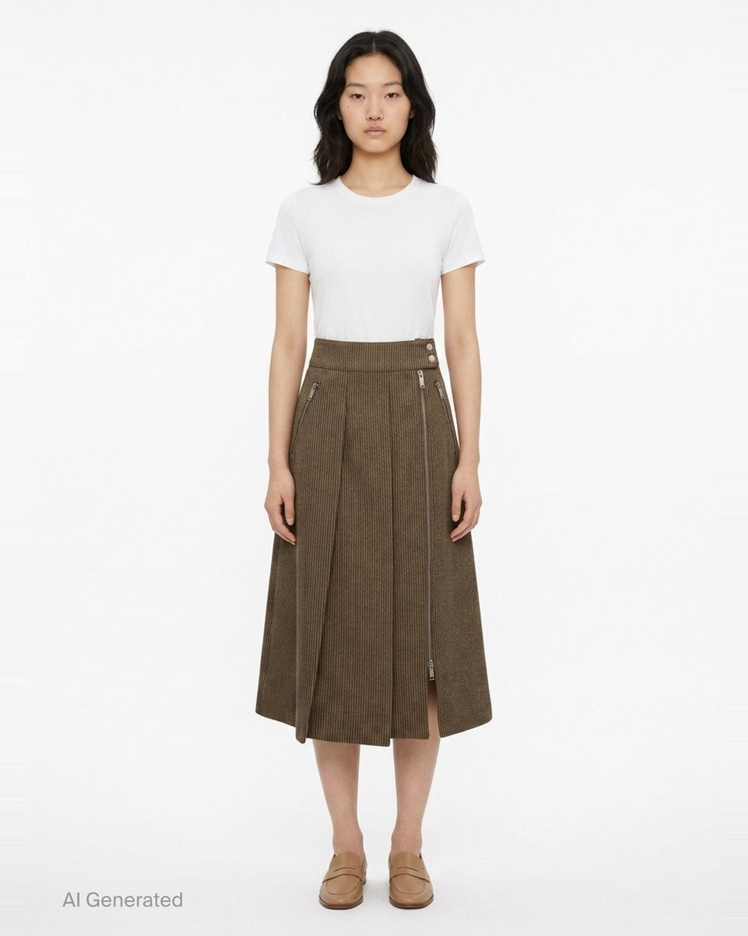 Pleated Tweed Midi Skirt | 3.1 Phillip Lim | Club21 - front
