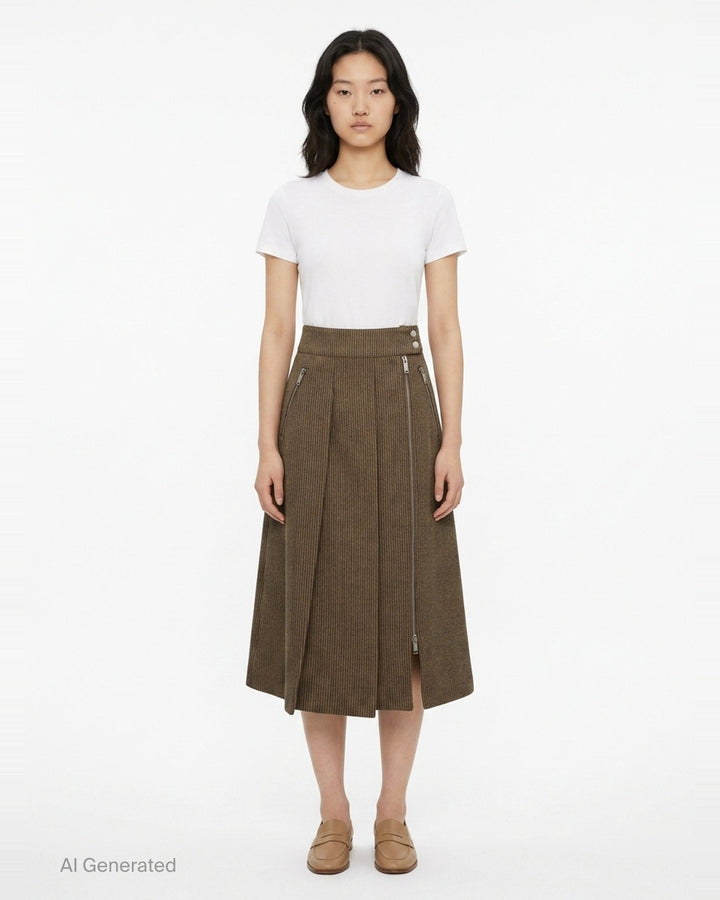 Pleated Tweed Midi Skirt | 3.1 Phillip Lim | Club21 - front