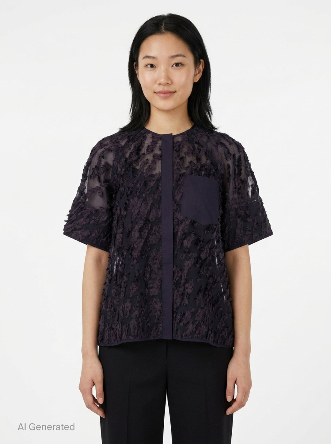 Textured Organza Short Sleeve Top | 3.1 Phillip Lim | Club21 - front