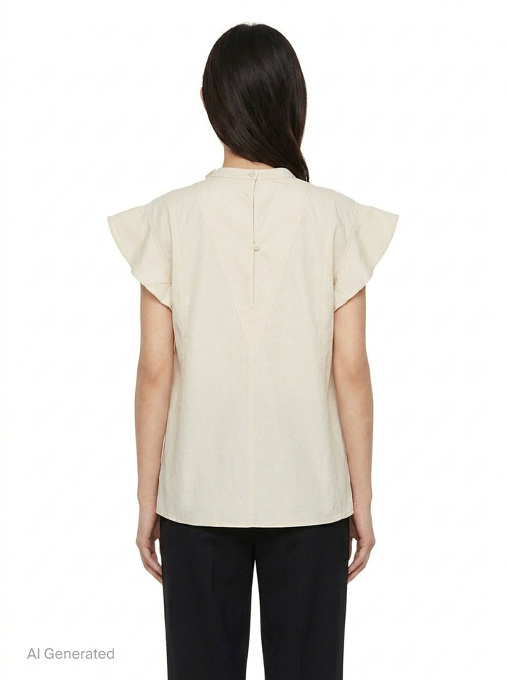 Tonal Poplin Flutter Sleeve Blouse | 3.1 Phillip Lim | Club21 - back