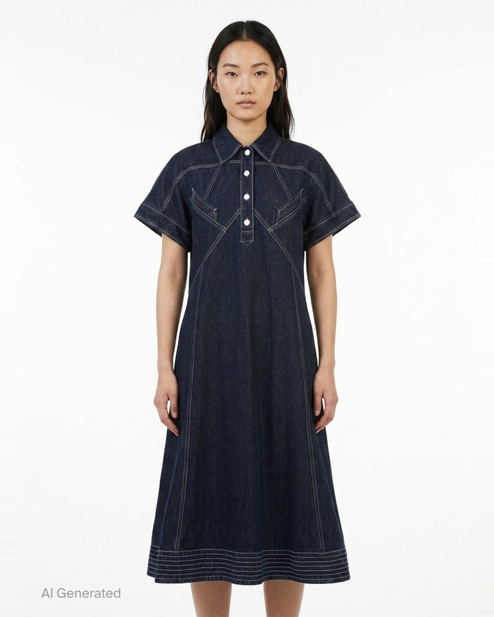 Trapeze Midi Denim Shirt Dress | 3.1 Phillip Lim | Club21 - front