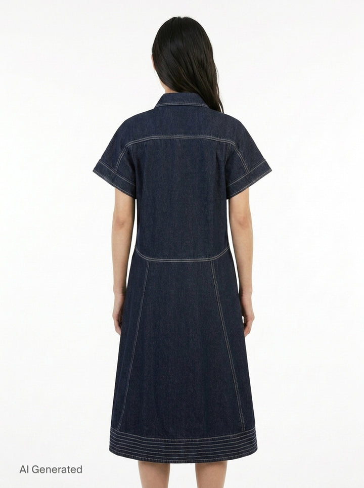Trapeze Midi Denim Shirt Dress | 3.1 Phillip Lim | Club21 - back