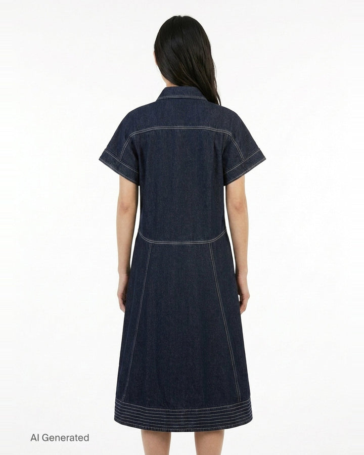 Trapeze Midi Denim Shirt Dress | 3.1 Phillip Lim | Club21 - back