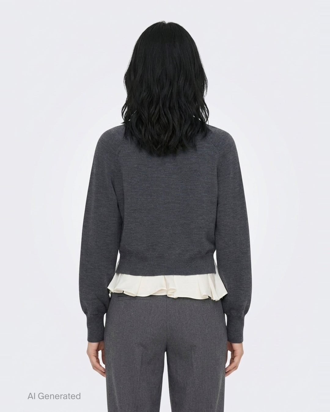 Ultrafine Merino Long Sleeve V-Neck Sweater | 3.1 Phillip Lim | Club21 - back