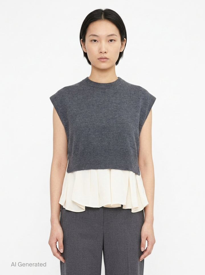 Ultrafine Merino Tank With Twill | 3.1 Phillip Lim | Club21 - front