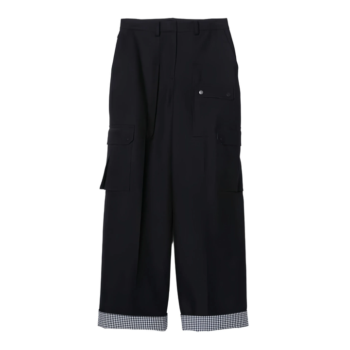 Carpenter Cargo Pants With Plaid Cuffs