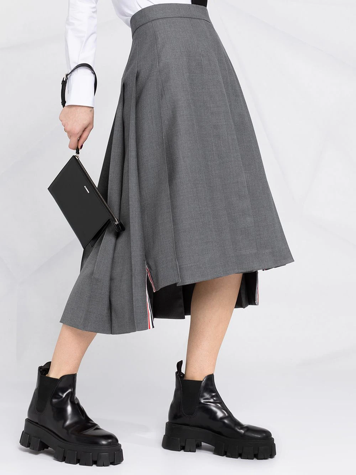 Dropped Back Pleated Skirt