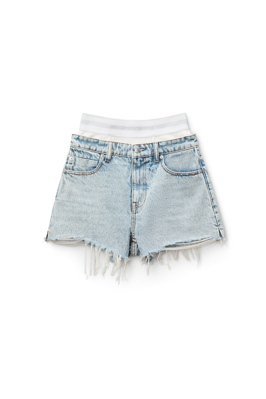 Logo-Waistband Denim Shorts