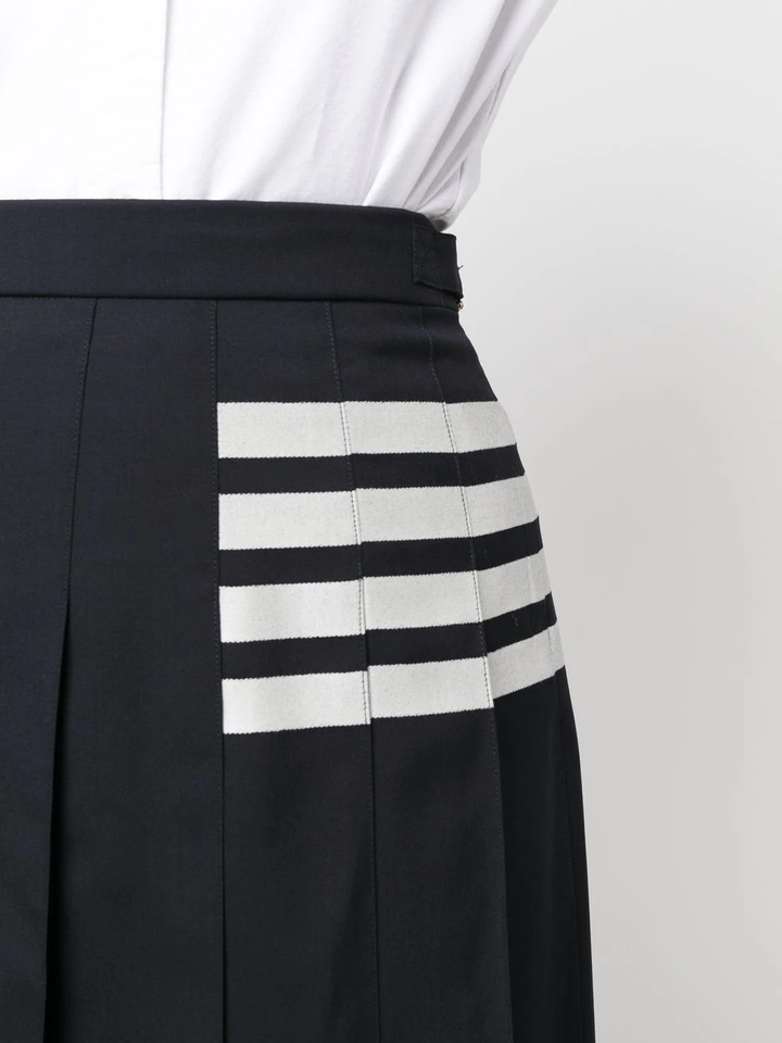 Twill Pleated Midi Skirt