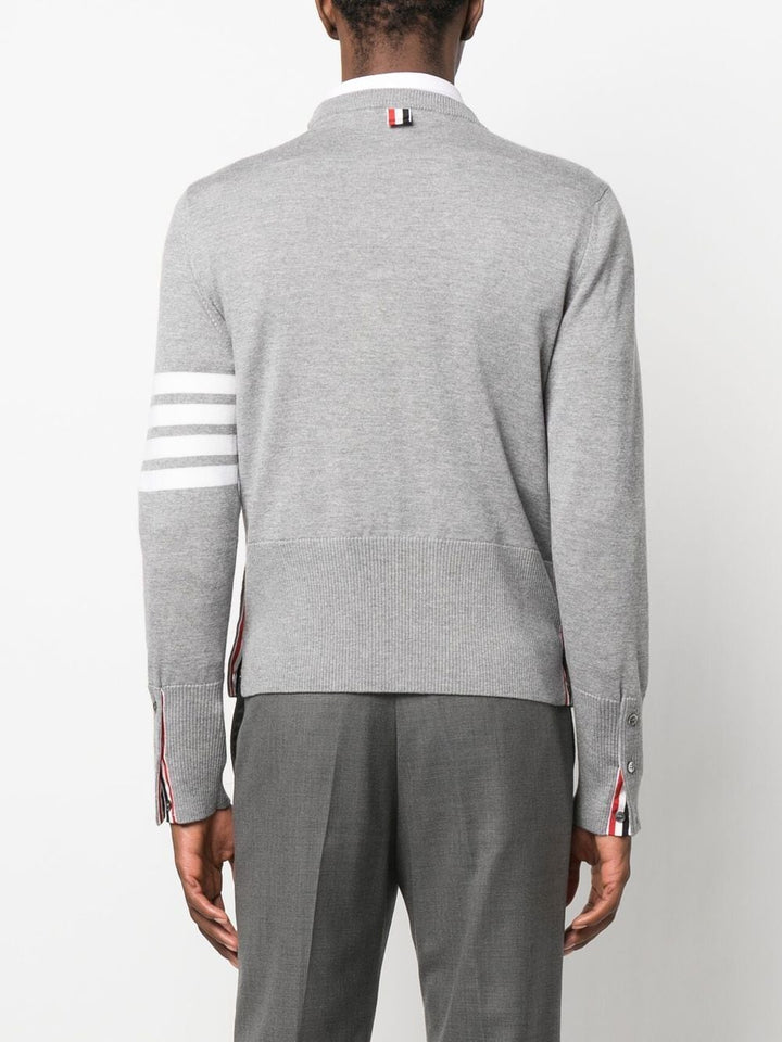 Fine Merino Hector 4-Bar Crew Neck Pullover