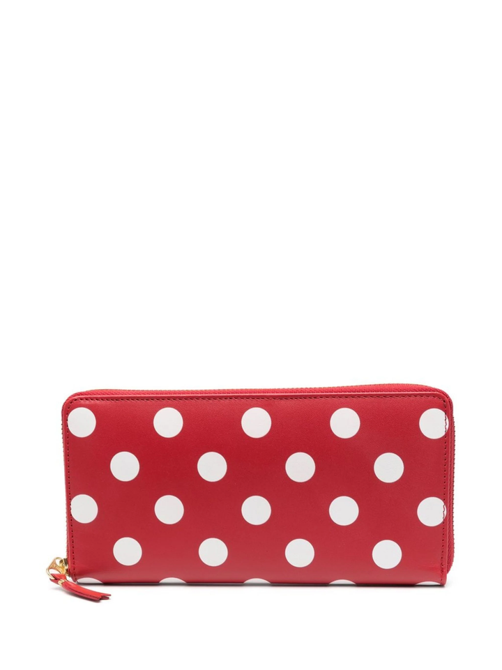 Dots Printed Leather Line Wallet