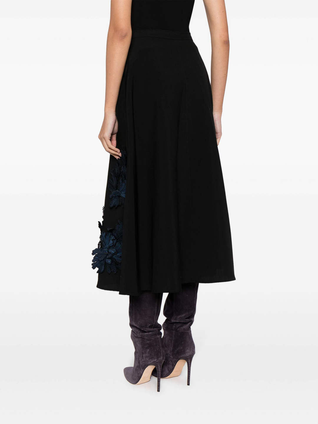 Moraine Embellished Wool Midi Skirt