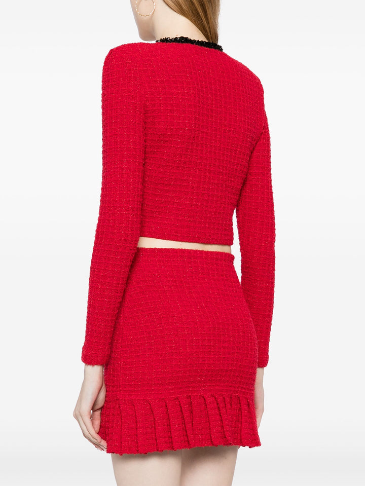 Cream Textured Knit Cardigan